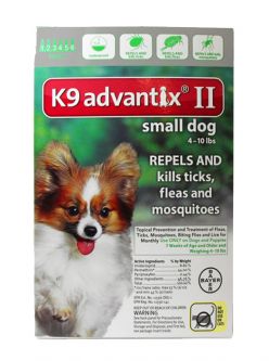 K9 ADVANTIX II Green for dogs up to 10 lbs 6 Pack