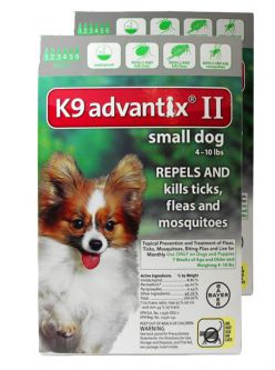 K9 ADVANTIX II Green for dogs up to 10 lbs 12 Pack