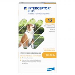 Interceptor Plus For Dogs 25-50 lbs 12 MONTH