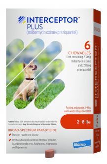 Interceptor Plus For Dogs 2-8 lbs 6 MONTH