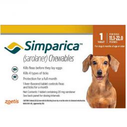 Simparica Chewable For Dogs 11.1-22 lbs 1 TABLET